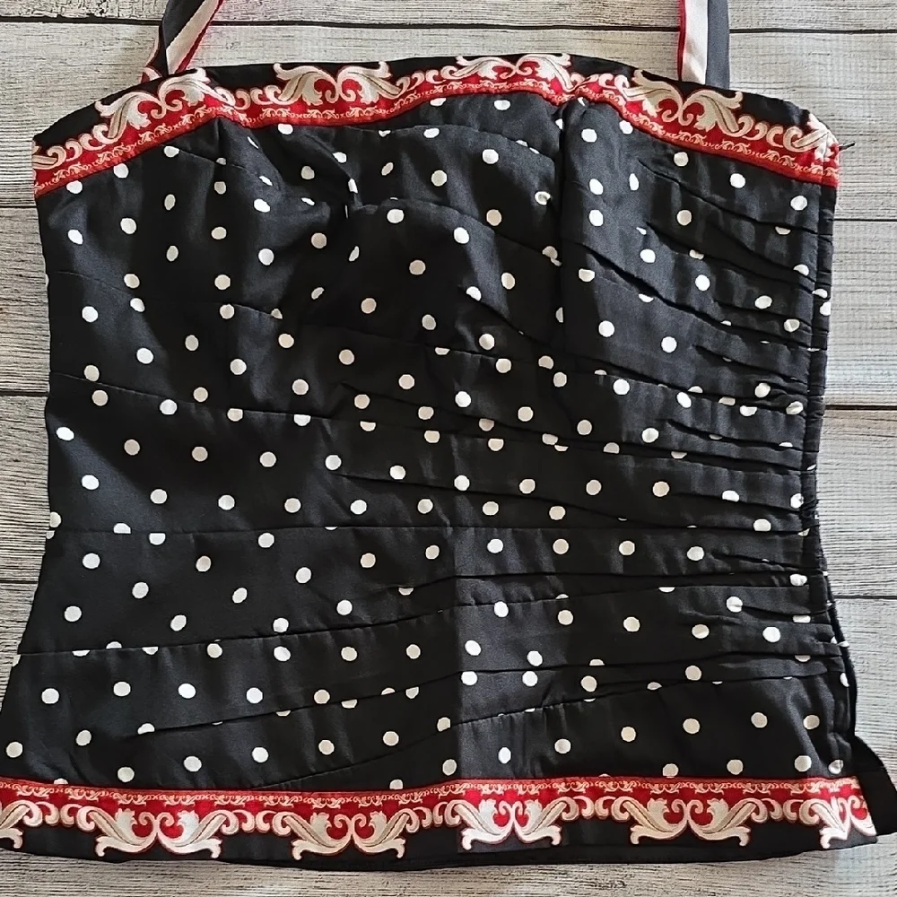 White House Black Market Black and White Polka Dot Camisole - Picture 3 of 6